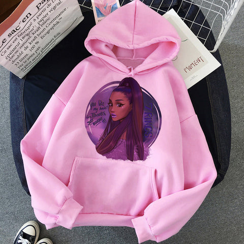 Image of Ariana Grande Thank You Next Harajuku Graphic Hoodie Women 90s Ullzang 7 Rings Funny Sweatshirt Don't Call Me Angel Hoody Female