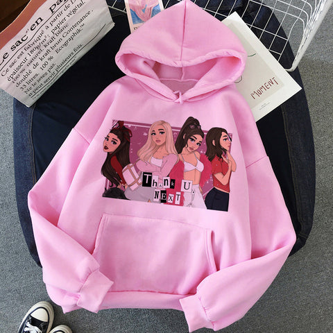 Image of Ariana Grande Thank You Next Harajuku Graphic Hoodie Women 90s Ullzang 7 Rings Funny Sweatshirt Don't Call Me Angel Hoody Female