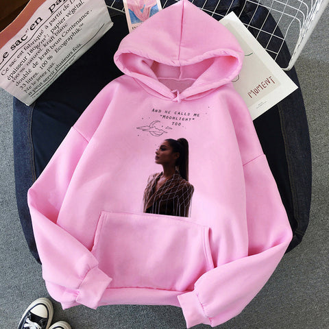 Image of Ariana Grande Thank You Next Harajuku Graphic Hoodie Women 90s Ullzang 7 Rings Funny Sweatshirt Don't Call Me Angel Hoody Female