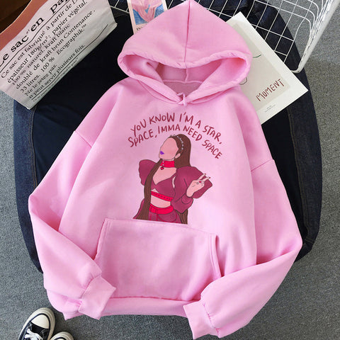 Image of Ariana Grande Thank You Next Harajuku Graphic Hoodie Women 90s Ullzang 7 Rings Funny Sweatshirt Don't Call Me Angel Hoody Female