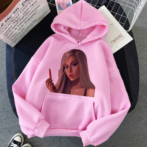 Image of Ariana Grande Thank You Next Harajuku Graphic Hoodie Women 90s Ullzang 7 Rings Funny Sweatshirt Don't Call Me Angel Hoody Female