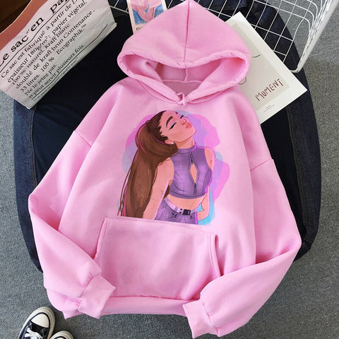 Image of Ariana Grande Thank You Next Harajuku Graphic Hoodie Women 90s Ullzang 7 Rings Funny Sweatshirt Don't Call Me Angel Hoody Female