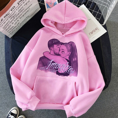 Image of Ariana Grande Thank You Next Harajuku Graphic Hoodie Women 90s Ullzang 7 Rings Funny Sweatshirt Don't Call Me Angel Hoody Female